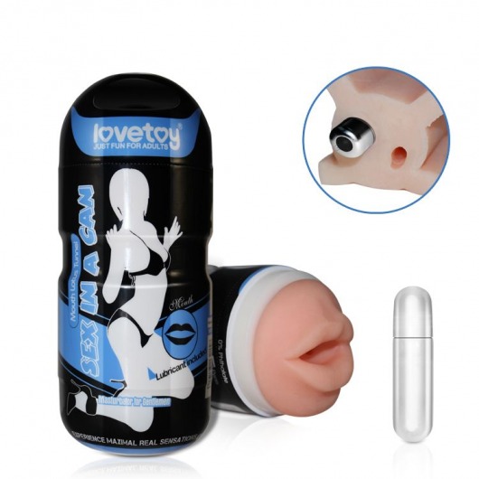 Мастурбатор-ротик с вибрацией Sex In A Can Mouth Lotus Tunnel - Lovetoy - в Тюмени купить с доставкой