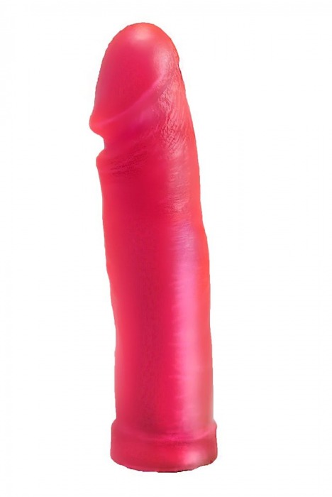 Розовая гелевая насадка-фаллос без мошонки - 20,5 см. - LOVETOY (А-Полимер) - купить с доставкой в Тюмени