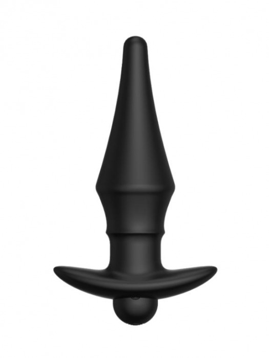 Черная перезаряжаемая анальная пробка №08 Cone-shaped butt plug - 13,5 см. - Erozon