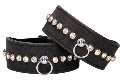 Черные поножи Diamond Studded Ankle Cuffs - Shots Media BV - купить с доставкой в Тюмени