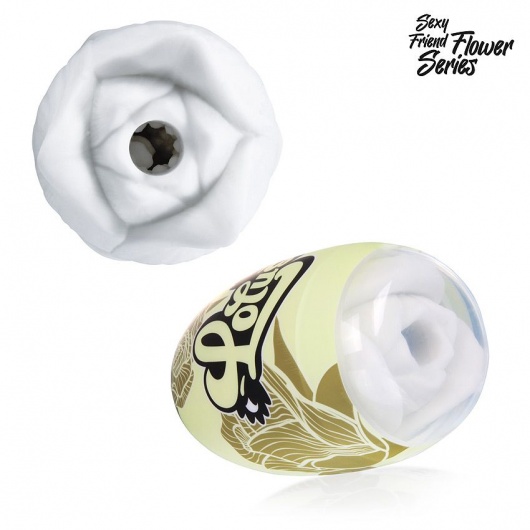 Белый нереалистичный мастурбатор в форме бутона цветка Lotus - 1137 - в Тюмени купить с доставкой