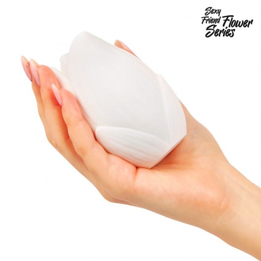 Белый нереалистичный мастурбатор в форме бутона цветка Lotus - 1137 - в Тюмени купить с доставкой