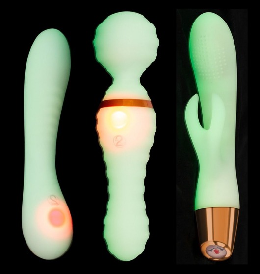 Набор из 3 светящихся в темноте вибраторов Glow in the Dark Set - Orion