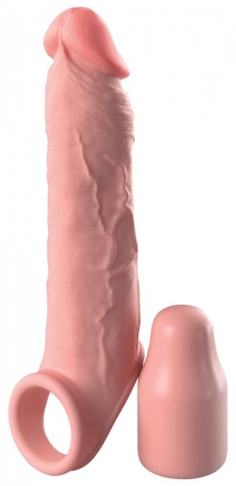 Телесная насадка-удлинитель 2 Inch Silicone X-tension with Strap - 20,3 см. - Pipedream - в Тюмени купить с доставкой