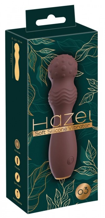 Коричневый вибратор-жезл Hazel 03 - 14 см. - Orion