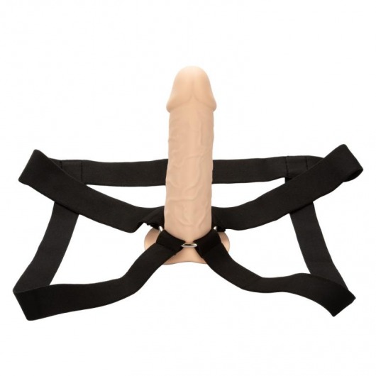 Телесный фаллопротез Life-Like Extension with Harness - 17,75 см. - California Exotic Novelties - купить с доставкой в Тюмени