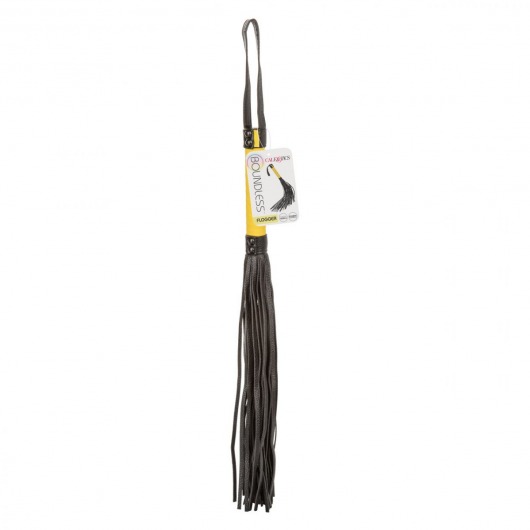 Черная плеть с желтой рукоятью Boundless Flogger - 69,25 см. - California Exotic Novelties - купить с доставкой в Тюмени