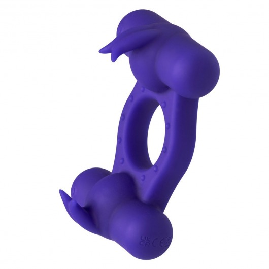 Фиолетовое эрекционное виброкольцо с двумя моторами Silicone Rechargeable Triple Orgasm Enhancer - California Exotic Novelties - в Тюмени купить с доставкой