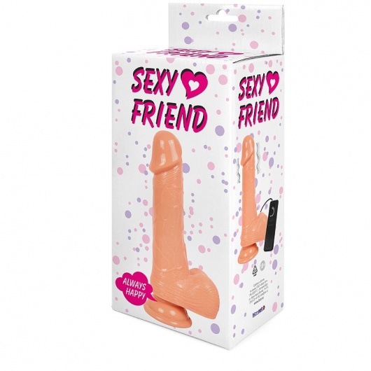 Телесный вибратор-ротатор с подошвой-присоской - 1137