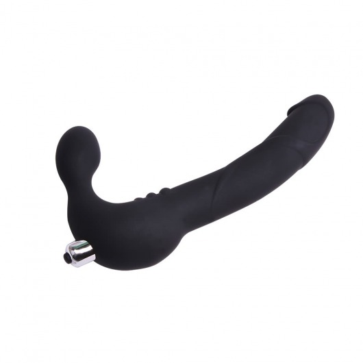 Черный безремневой страпон с вибрацией Strap On Cavalier - 24 см. - Chisa - купить с доставкой в Тюмени