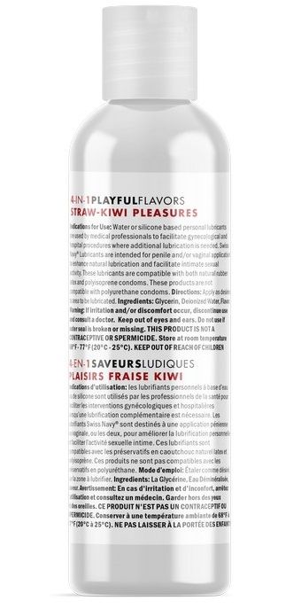 Массажный гель 4-в-1 Straw-Kiwi Pleasures с ароматом клубники и киви - 29,5 мл. - Swiss navy - купить с доставкой в Тюмени