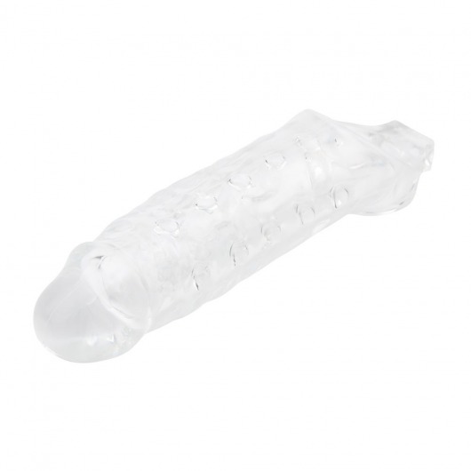 Прозрачная насадка на пенис с подхватом Mighty Sleeve With Ball Loop - 22 см. - Chisa - в Тюмени купить с доставкой