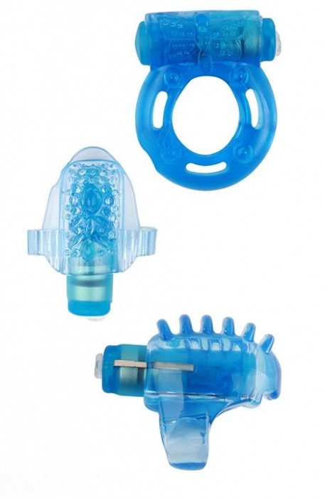 Набор из 3 синих эрекционных колец с вибрацией Teasers Ring Kit - Chisa - в Тюмени купить с доставкой
