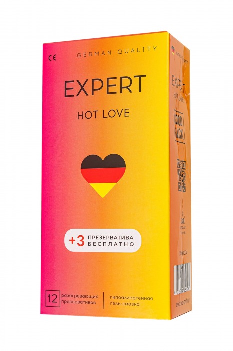 Презервативы EXPERT Hot Love с разогревающим эффектом - 12 шт.(+3 в подарок) - Expert - купить с доставкой в Тюмени