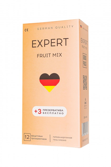 Ароматизированные презервативы EXPERT Fruit Mix - 12 шт.(+3 в подарок) - Expert - купить с доставкой в Тюмени