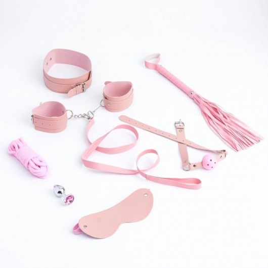Эротический БДСМ-набор из 8 предметов в нежно-розовом цвете - Сима-Ленд - купить с доставкой в Тюмени