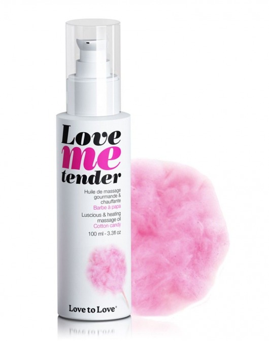 Съедобное согревающее массажное масло Love Me Tender Cotton Candy с ароматом сладкой ваты - 100 мл. - Love to Love - купить с доставкой в Тюмени