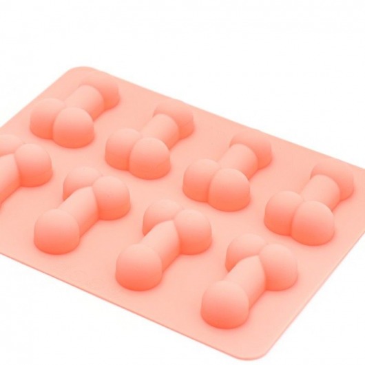 Розовая силиконовая форма с фаллосами - Сима-Ленд - купить с доставкой в Тюмени