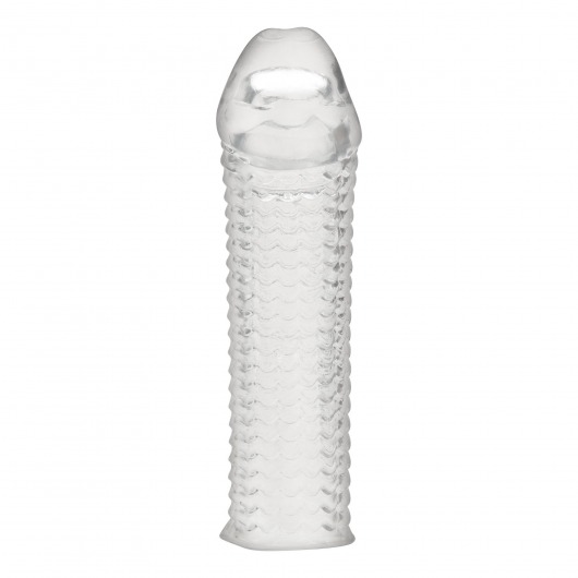 Текстурированная насадка на пенис Clear Textured Penis Enhancing Sleeve Extension - 16,5 см. - BlueLine - в Тюмени купить с доставкой