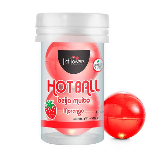 Лубрикант на масляной основе Hot Ball Beija Muito с ароматом клубники (2 шарика по 3 гр.) - HotFlowers - купить с доставкой в Тюмени