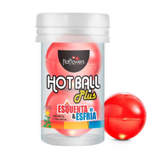 Лубрикант на масляной основе Hot Ball Plus с охлаждающе-разогревающим эффектом (2 шарика по 3 гр.) - HotFlowers - купить с доставкой в Тюмени