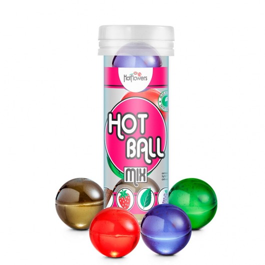 Ароматизированный лубрикант Hot Ball Mix на масляной основе (4 шарика по 3 гр.) - HotFlowers - купить с доставкой в Тюмени