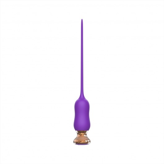 Фиолетовый тонкий стимулятор Nipple Vibrator - 23 см. - I-MOON - купить с доставкой в Тюмени