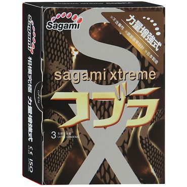 Суженные к основанию презервативы Sagami Xtreme COBRA - 3 шт. - Sagami - купить с доставкой в Тюмени