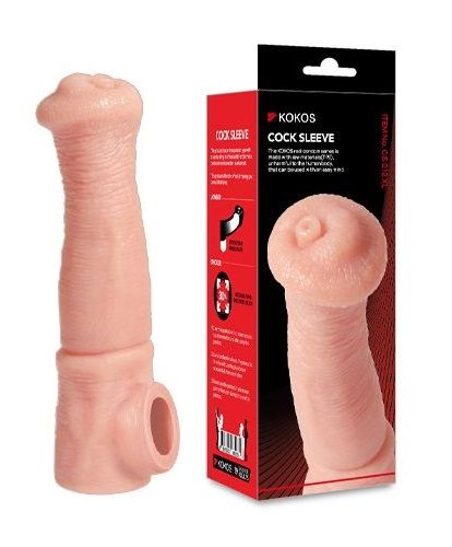 Телесная фантазийная насадка на член Cock Sleeve Size L - KOKOS - в Тюмени купить с доставкой