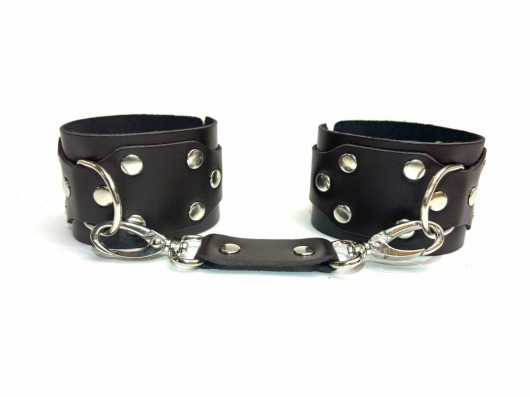 Коричневые кожаные наручники Sex Game - БДСМ Арсенал - купить с доставкой в Тюмени