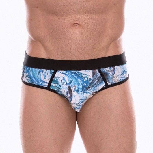 Мужские трусы-джоки с принтом в виде волн и китов - Don Moris купить с доставкой