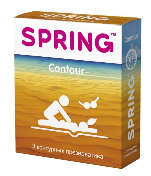 Контурные презервативы SPRING CONTOUR - 3 шт. - SPRING - купить с доставкой в Тюмени