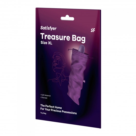 Фиолетовый мешочек для хранения игрушек Treasure Bag XL - Satisfyer - купить с доставкой в Тюмени