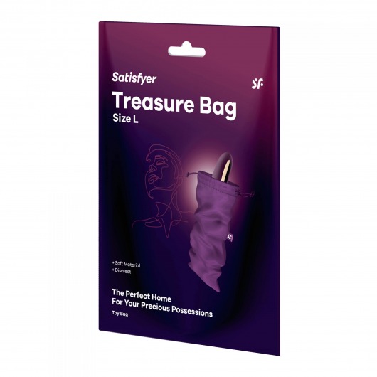 Фиолетовый мешочек для хранения игрушек Treasure Bag L - Satisfyer - купить с доставкой в Тюмени