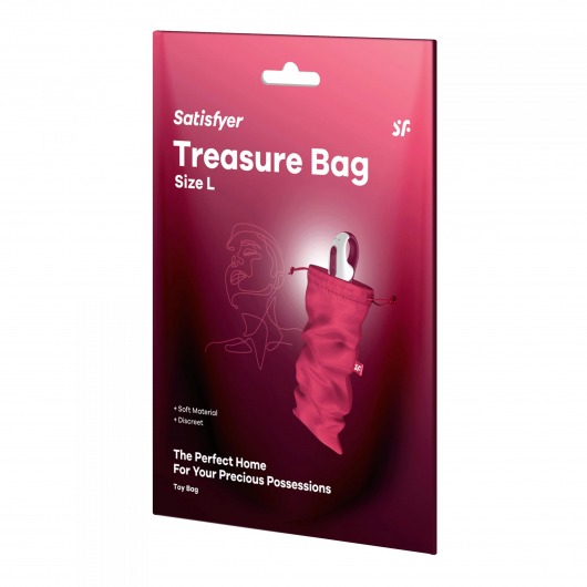 Розовый мешочек для хранения игрушек Treasure Bag L - Satisfyer - купить с доставкой в Тюмени