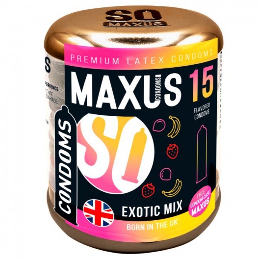Ароматизированные презервативы Maxus Exotic Mix - 15 шт. - Maxus - купить с доставкой в Тюмени