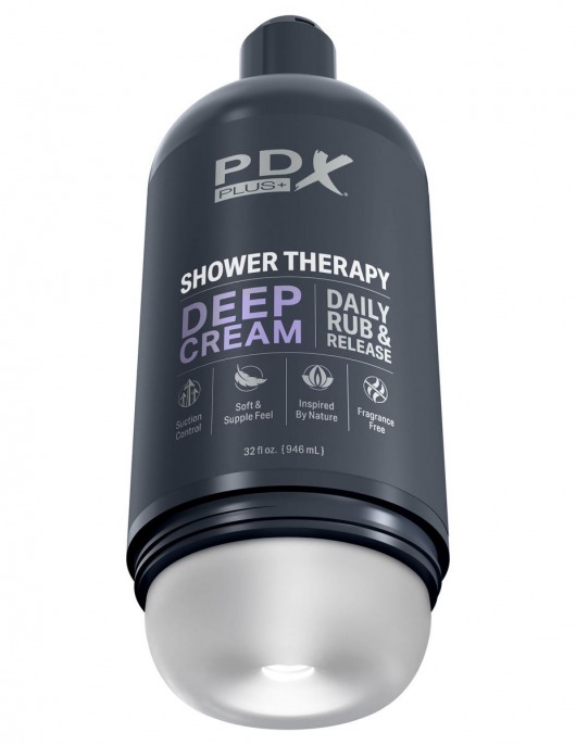 Мастурбатор в бутылке Shower Therapy Deep Cream - Pipedream - в Тюмени купить с доставкой