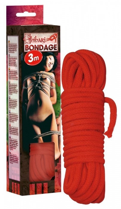 Красная веревка для бандажа - 3 м. - Orion - купить с доставкой в Тюмени