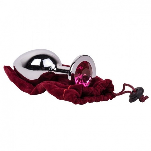 Большой стальной плаг с розовым кристаллом Pink Bubble Gum - 9,5 см. - Erotic Fantasy - купить с доставкой в Тюмени