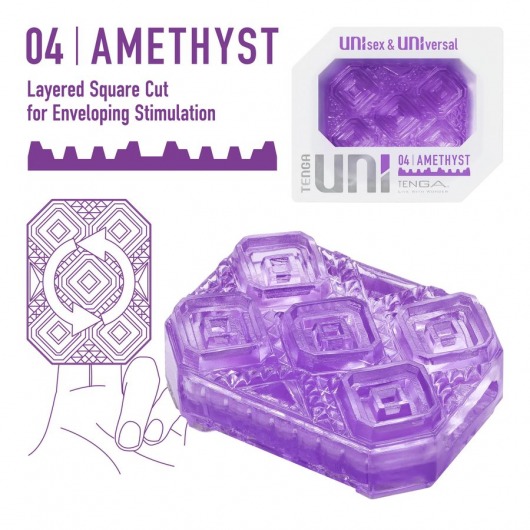 Фиолетовый мастурбатор-стимулятор Tenga Uni Amethyst - Tenga - в Тюмени купить с доставкой