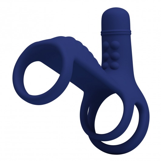Синяя вибронасадка на пенис Vibrating Penis Sling - Baile - в Тюмени купить с доставкой