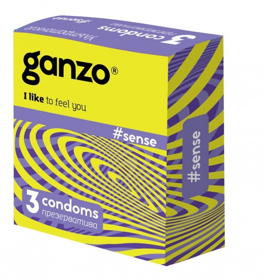 Тонкие презервативы для большей чувствительности Ganzo Sence - 3 шт. - Ganzo - купить с доставкой в Тюмени