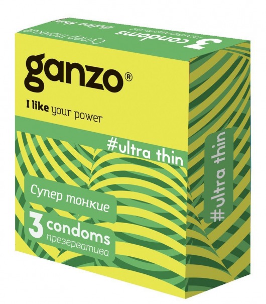Ультратонкие презервативы Ganzo Ultra thin - 3 шт. - Ganzo - купить с доставкой в Тюмени