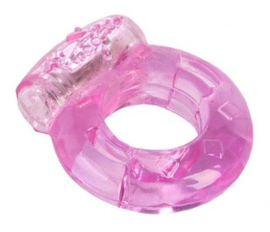 Толстое розовое эрекционное кольцо с вибратором - Toyfa Basic - в Тюмени купить с доставкой