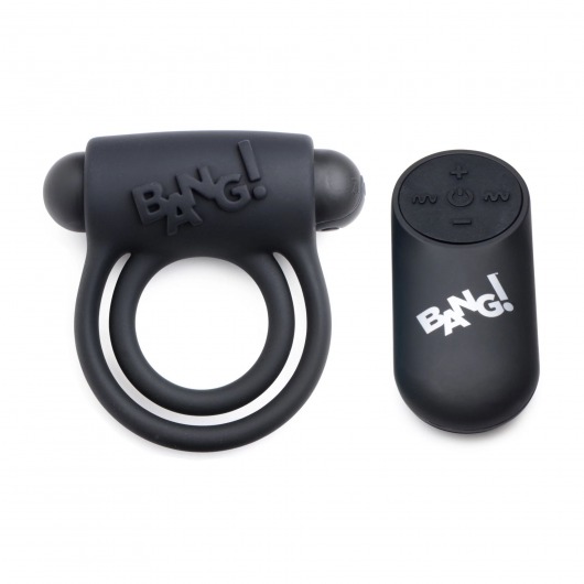 Черное эрекционное виброкольцо 28X Remote Control Vibrating Cock Ring   Bullet - XR Brands - в Тюмени купить с доставкой