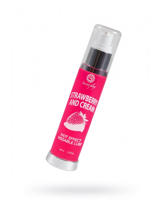 Массажное масло 2-в-1 с разогревающим эффектом и вкусом клубники со сливками - 50 мл. - Secret Play - купить с доставкой в Тюмени