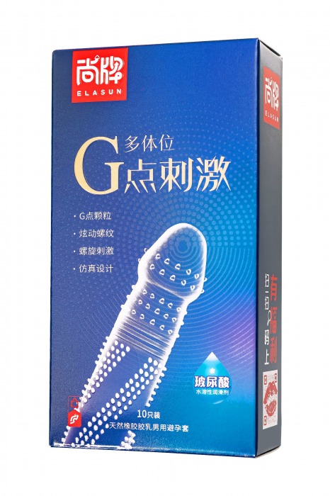 Ультратонкие презервативы Elasun G-spot stimulation с ребрами и точками - 10 шт. - Elasun - купить с доставкой в Тюмени