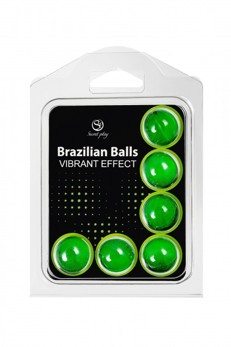 Набор из 6 шариков с массажным маслом Brazilian Balls с эффектом вибрации - Secret Play - купить с доставкой в Тюмени