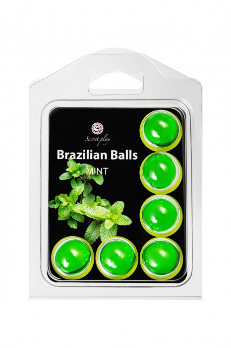 Набор из 6 шариков с массажным маслом Brazilian Balls с ароматом мяты - Secret Play - купить с доставкой в Тюмени