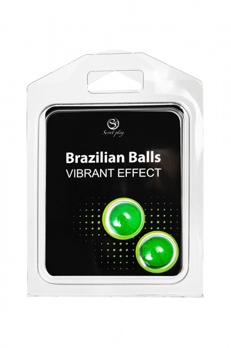 Набор из 2 шариков с массажным маслом Brazilian Balls с эффектом вибрации - Secret Play - купить с доставкой в Тюмени